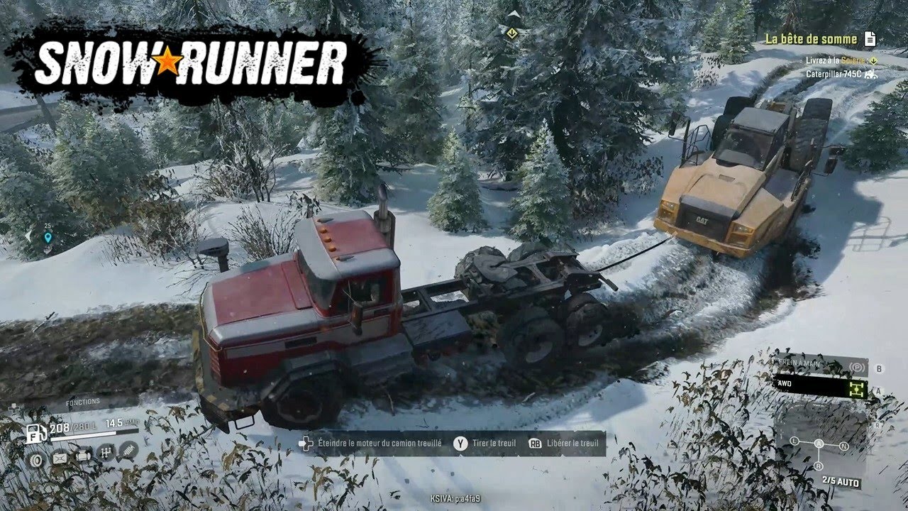Snowrunner, Alaska, La b&ecirc;te de somme, je r&eacute;cup&egrave;re le Caterpillar 745C