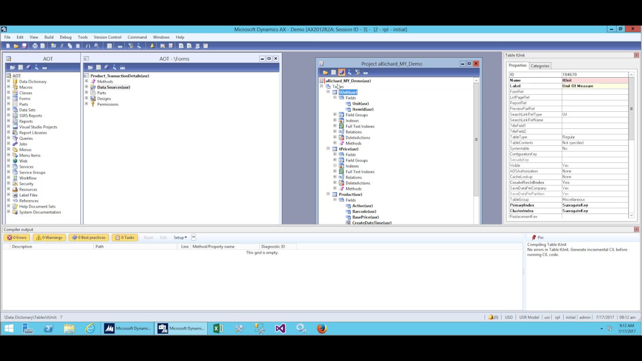 Microsoft Dynamic AX 2012 Technical Training: Creating Table Relation - Part2