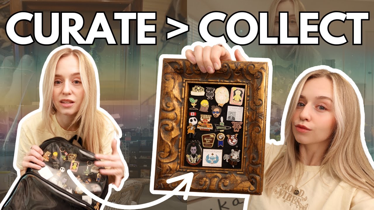 DIY Enamel Pin Display || Collecting vs. curating, thrift store finds, creative vlog