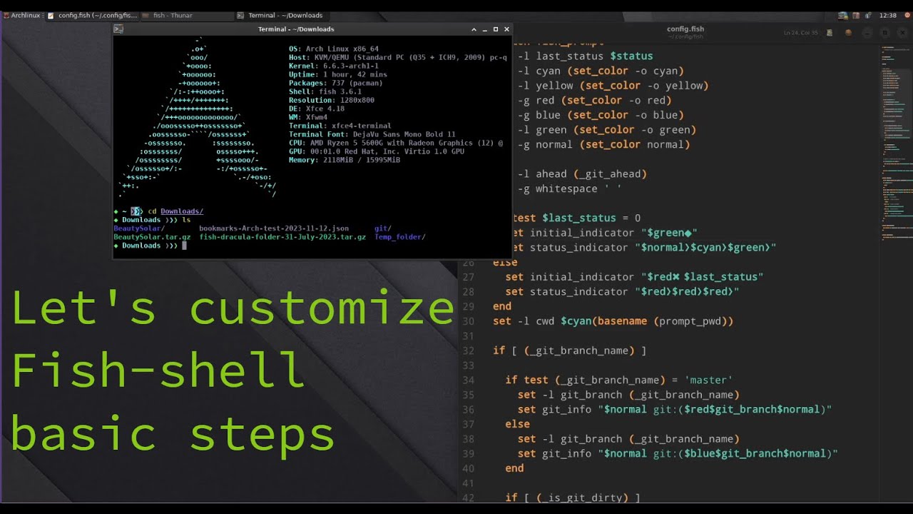 Fish shell let's do a basic custom script to look better