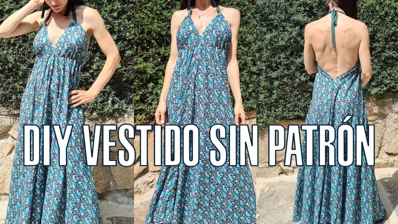 Cómo coser un Vestido de Mujer sin patrón / molde. Solo 2 cuadrados de tela! Tutorial paso a paso!