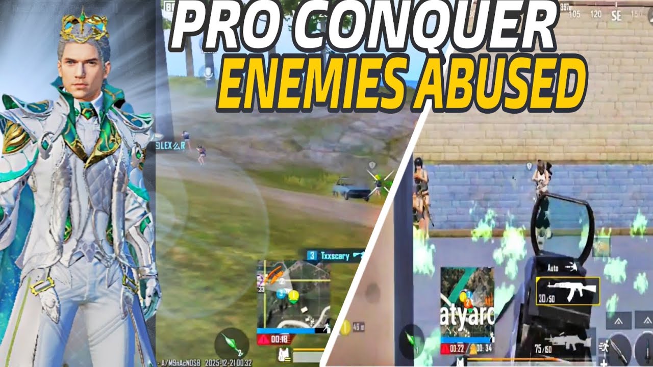 PRO CONQUER ENEMIES ABUSED ‼️ Fastest 1v4 Clutch Ever 😈 | Conqueror Lobby Destroyed