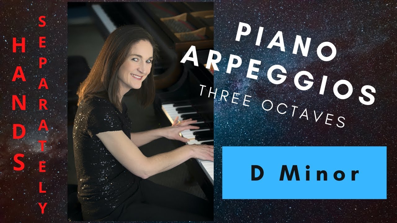 How to Play Piano Arpeggios in D Minor 3 Octaves (hands separately)