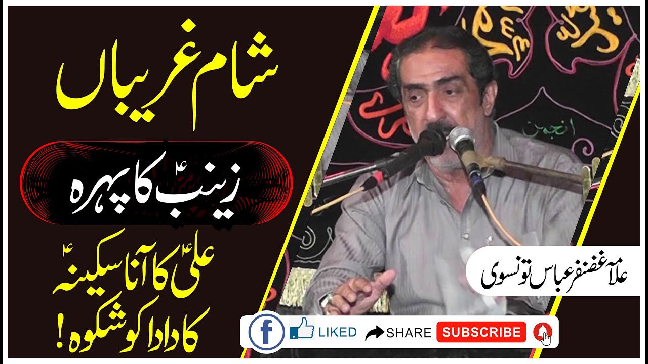 ALLAMA GHAZANFAR ABBAS TONSVI II SHAM E GHAREEBAN II شام غریباں II زینب کا پہرہ II مولا علی کا آنا