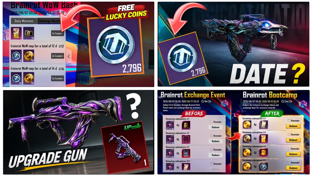 Omg 😳 Free Lucky Coins Brainrot Event Guide | Auto Upgradable Groza In Lucky Coins Release Date