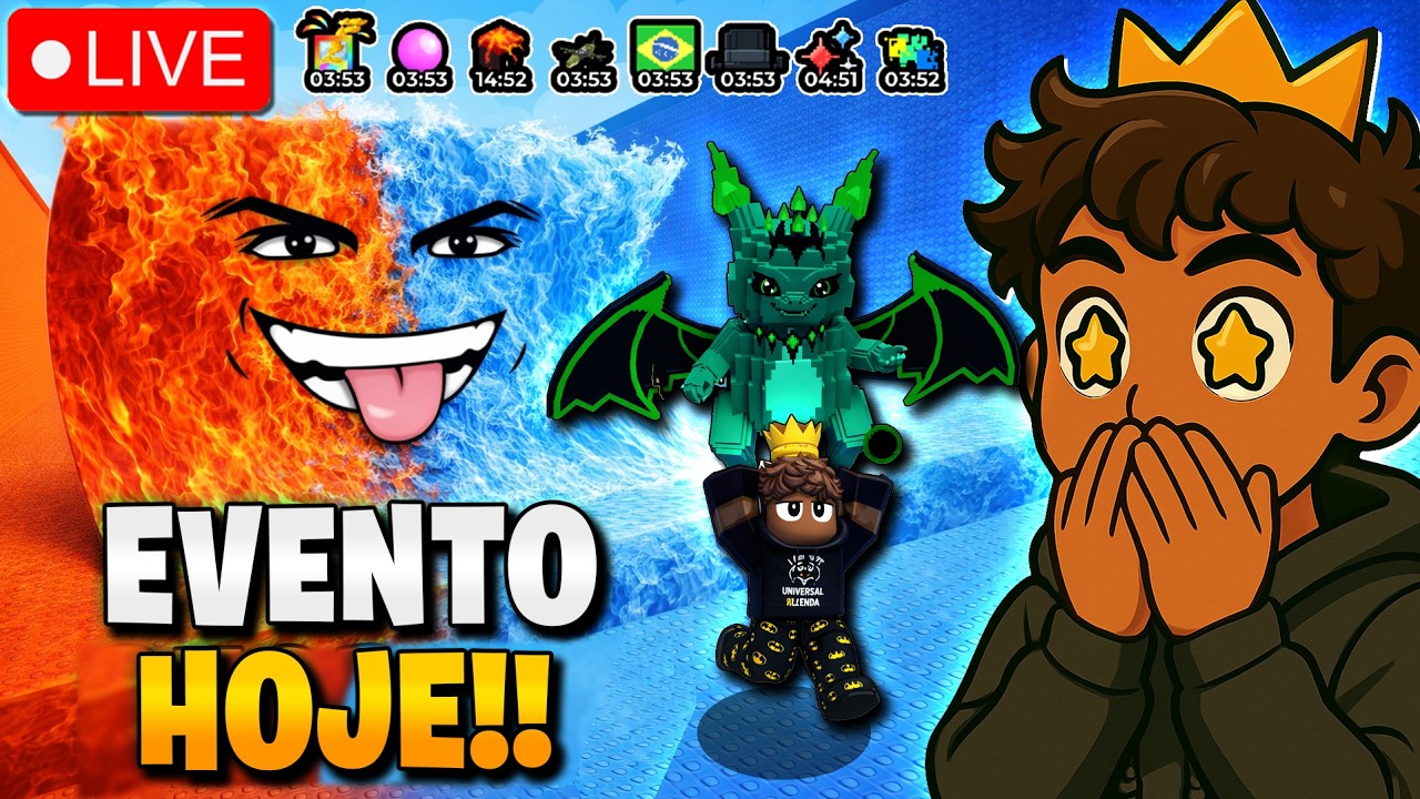 EVENTO FUJA do TSUNAMI para BRAINROTS HOJE 🧡 WAVE WEDNESDAY - ROBLOX 🔴 TEUX LIVE AO VIVO