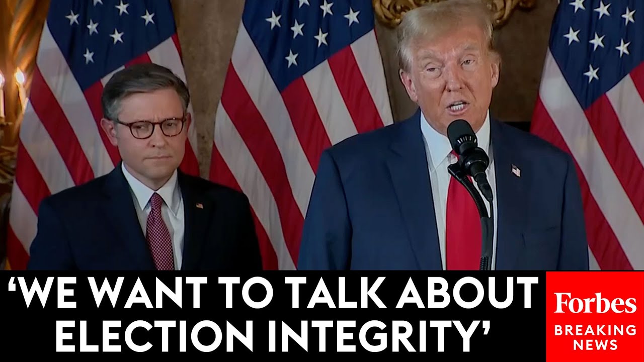 BREAKING: Trump And Speaker Johnson Hold Joint Press Briefing On 'Election Integrity' At Mar-A-Lago