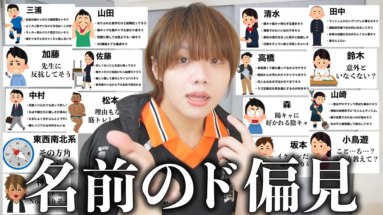 クラスに絶対一人はいる苗字の奴の性格をド偏見で紹介したらおもしろすぎたww【プレゼン】