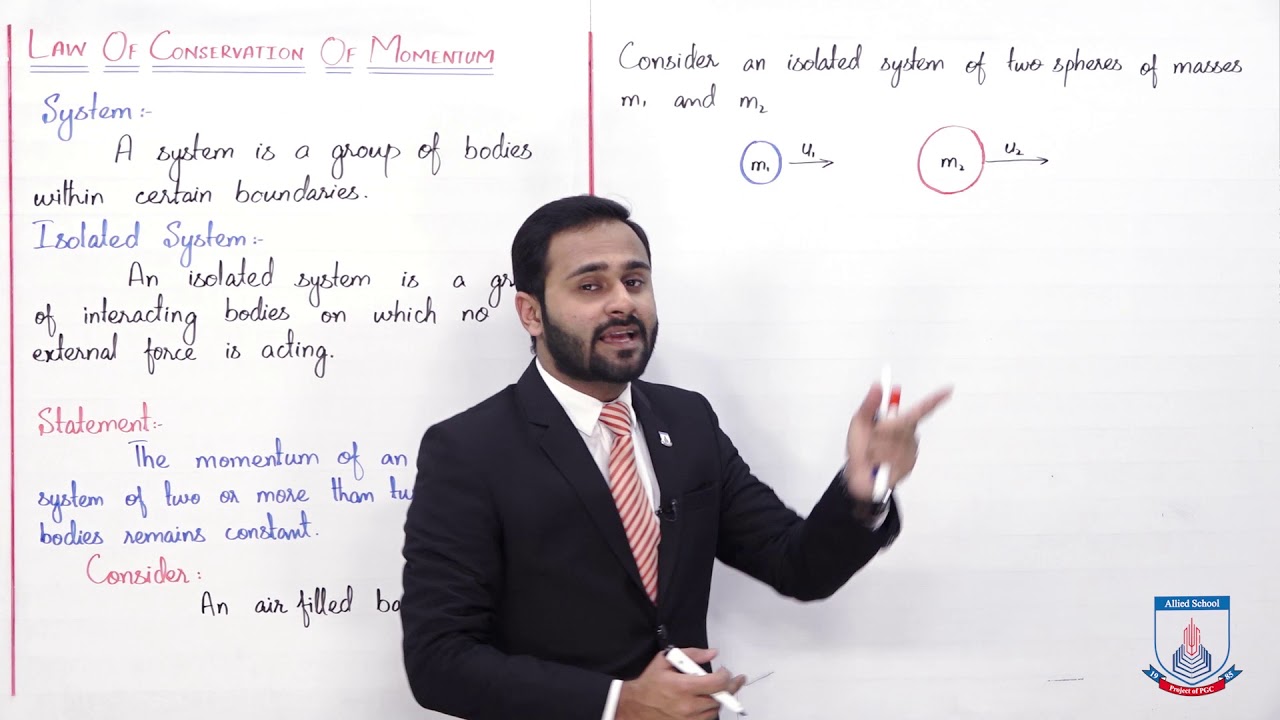 Class 9 - Physics - Chapter 3 - Lecture 4 - Force & Conservation of Momentum - Allied Schools