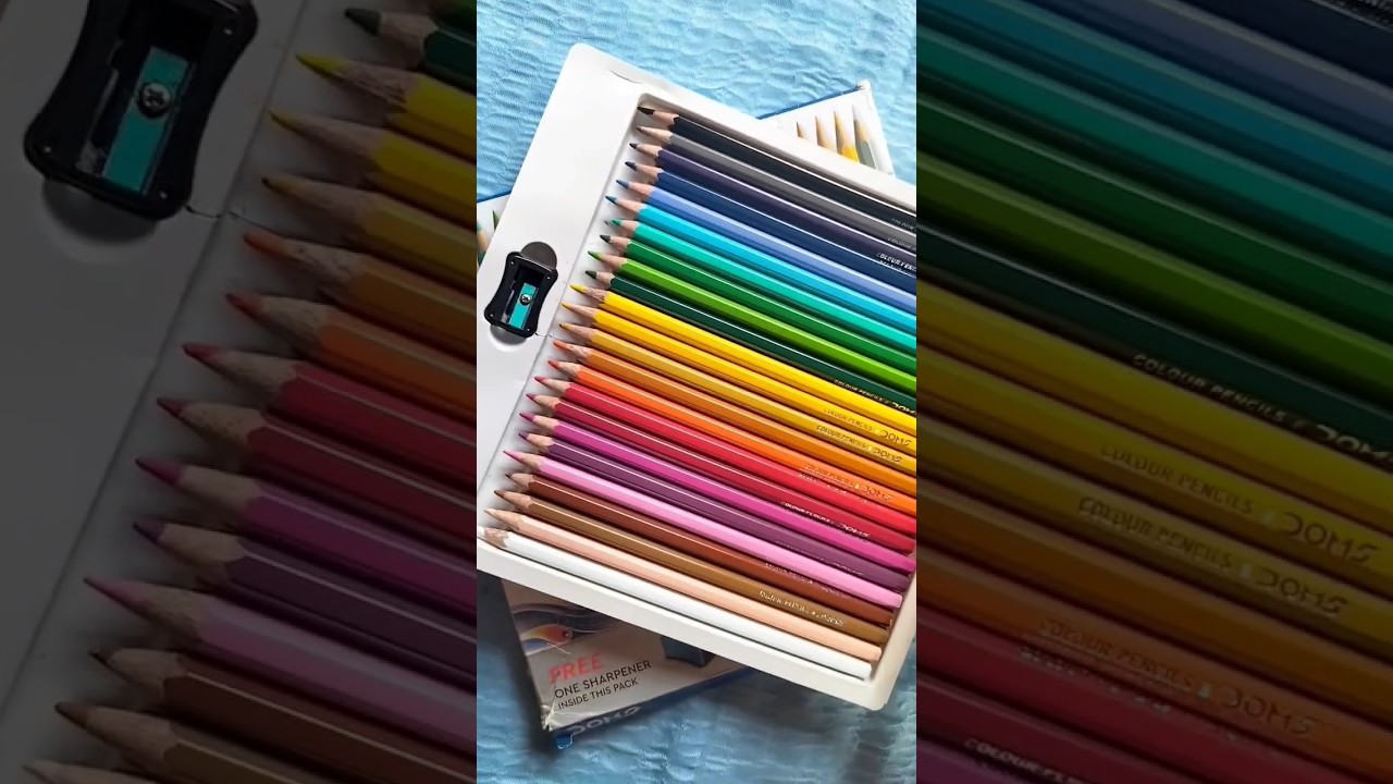 ✨Doms colour pencil✨ 24 shades || Review #art #pencilcolour #pencil #colours #colouring #easyart