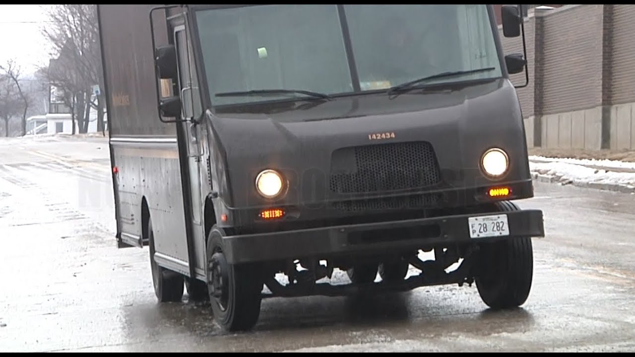 Icy road sliding from freezing rain in Alton, IL - February 17, 2014