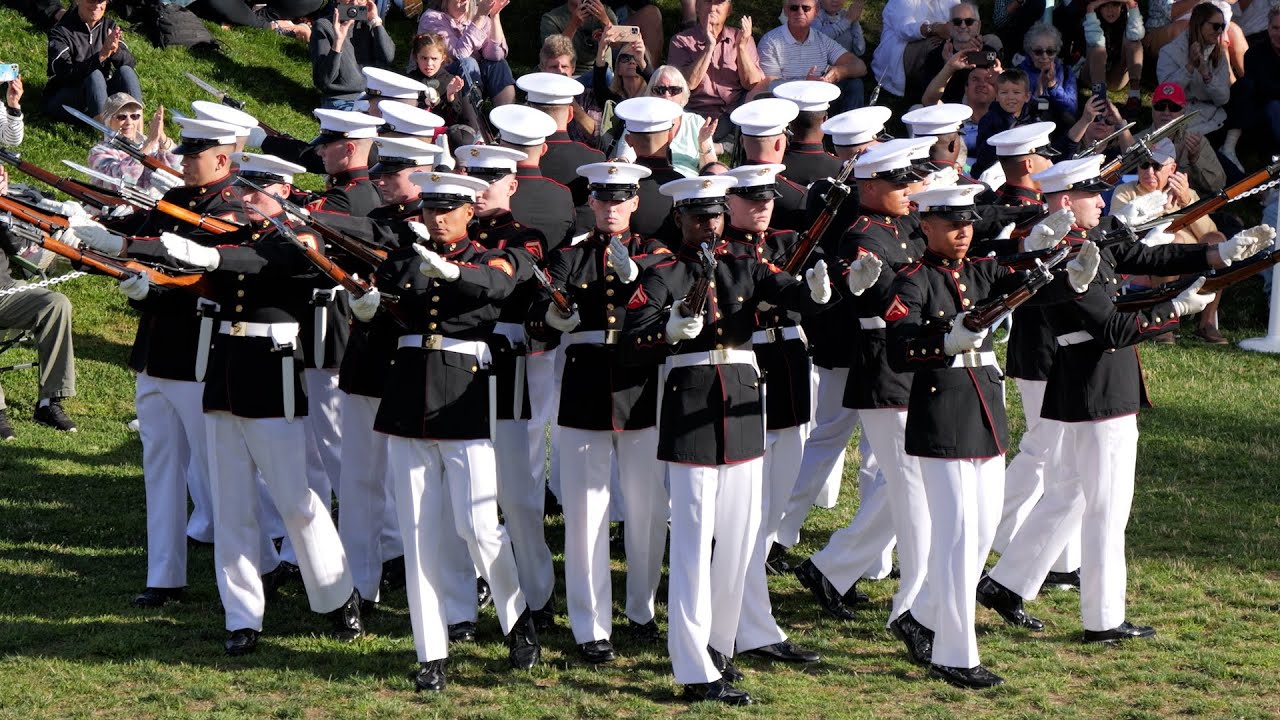 US United States Marine Corps Silent Drill Platoon Color Guard Fort Sewall Marblehead 2025 Week