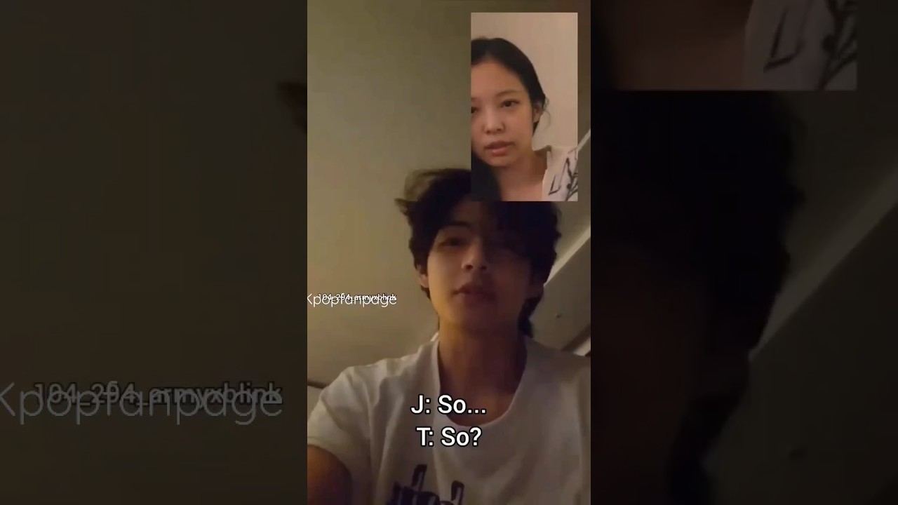Jennie on video call with Taehyung (V) 😍👀🤯🫣 #jennie #taehyung #bts #taennie #blackpink #shorts #kpop