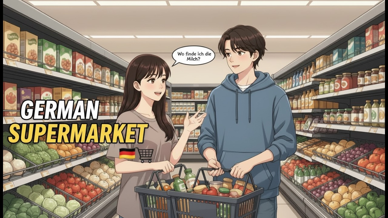 German Supermarket Conversation 🛒 | Learn German A1–A2 | Easy German Dialogues