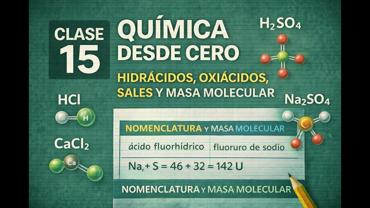 Química desde Cero 🧪 | Clase 15 – Hidrácidos, Oxiácidos, Sales y Masa Molecular