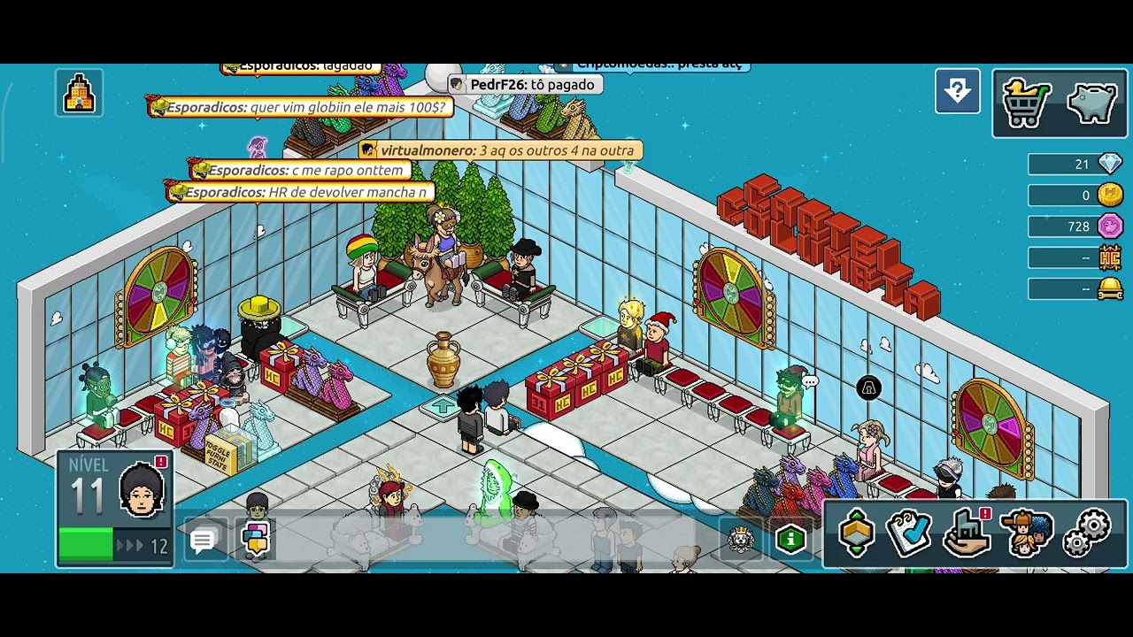 Apostando do Habbo, deixando os caras escolherem as cores eu ri muito