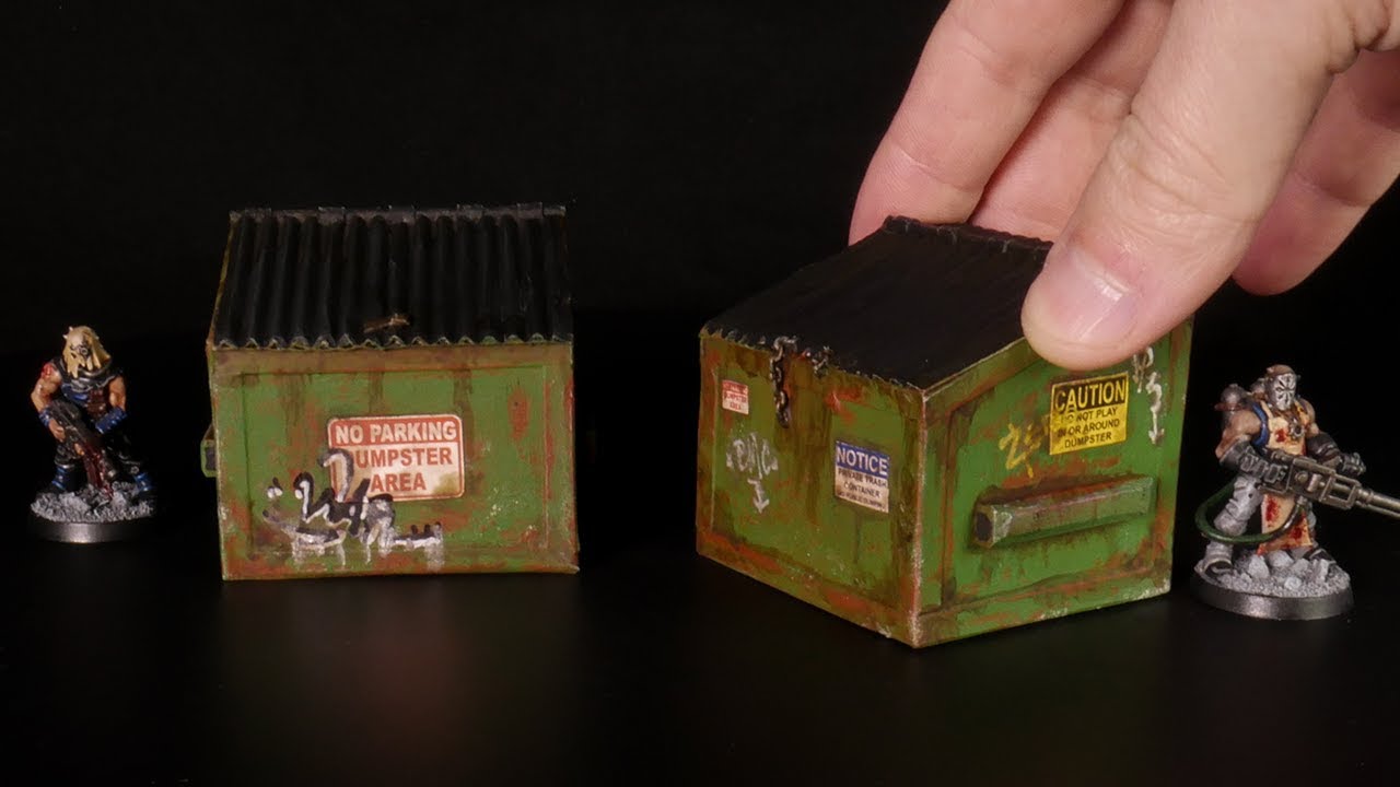Making Miniature DUMPSTERS for Kill Team, Warhammer, Necromunda, Gaslands, or The Walking Dead