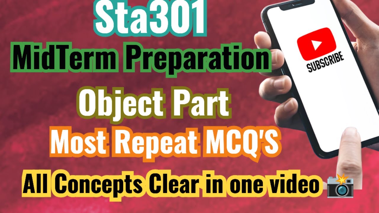Sta301 MidTerm Objective 2025 |Sta301 Most Repeated Mcqs |100+ mcqs | with full Explanation #sta301