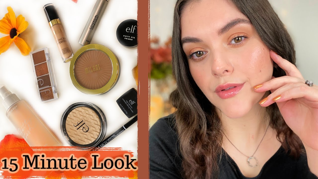15 MINUTE Fall Makeup Tutorial! Using ALL Drugstore Products!🍁