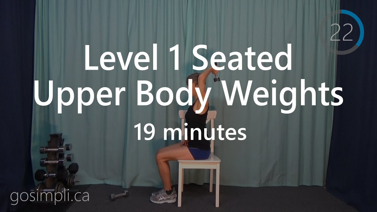 Level 1 Seated Chair Upper Body Strength Training with Dumbbells: At Home Apartment Friendly Workout