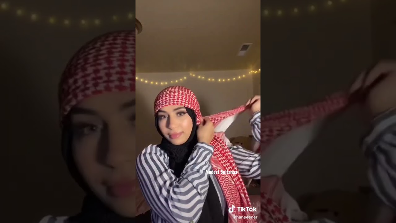 Kufiya tutorial 💗part 1 الكوفية #hijabi #hijabista #hijabiz #hijabers #kuffiyeh