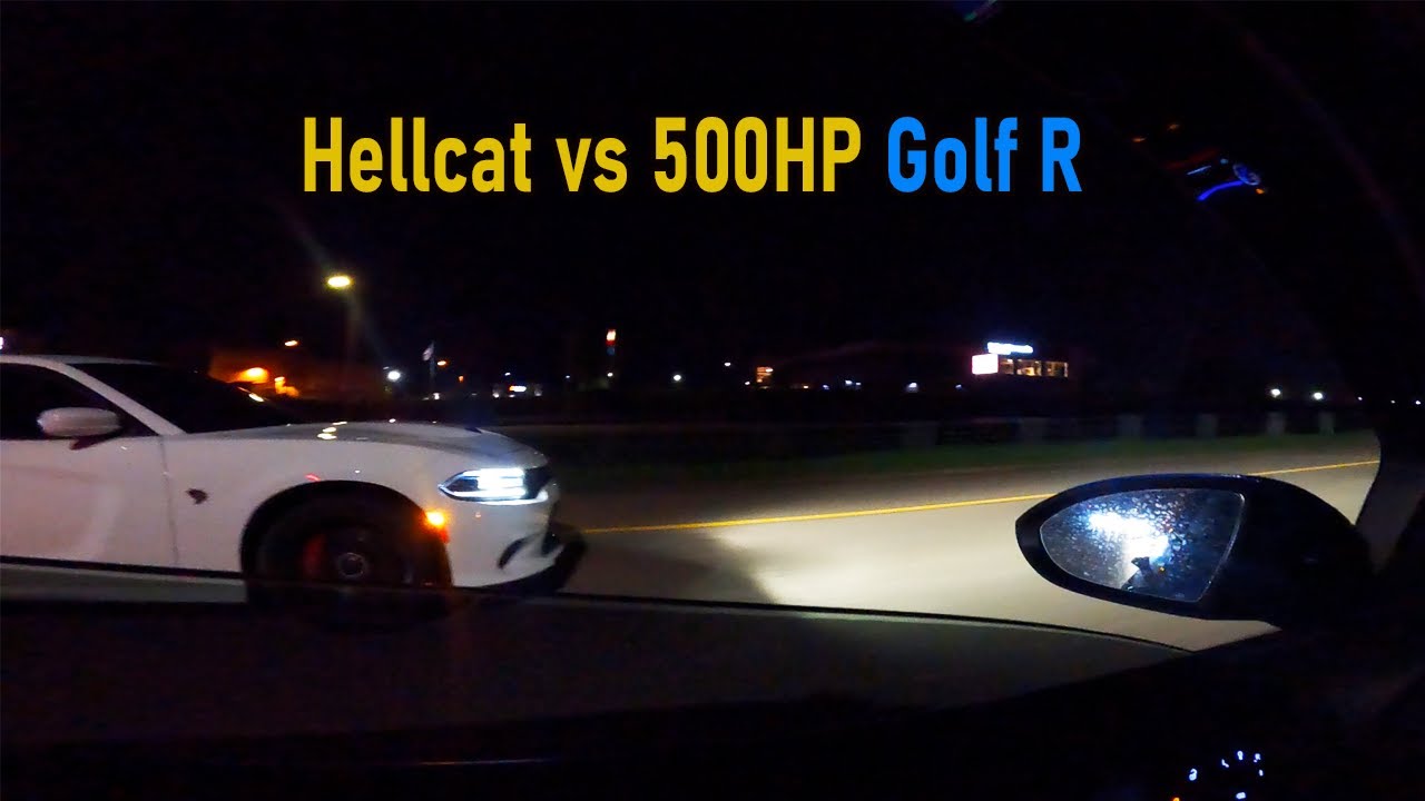 500 HP Golf R vs Hellcat!