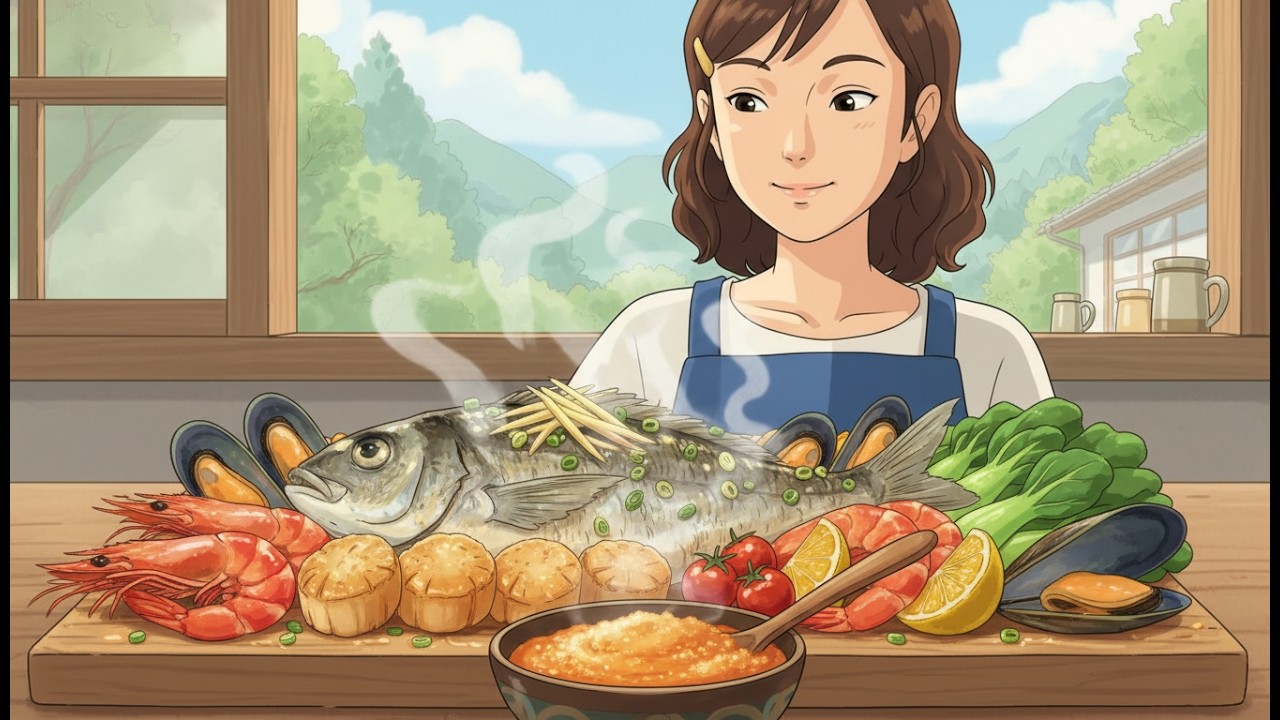 Making Hairy Crab Roe Sauce & Giant Seafood Platter 🥢 Nature's Gift | Ghibli-Style ASMR