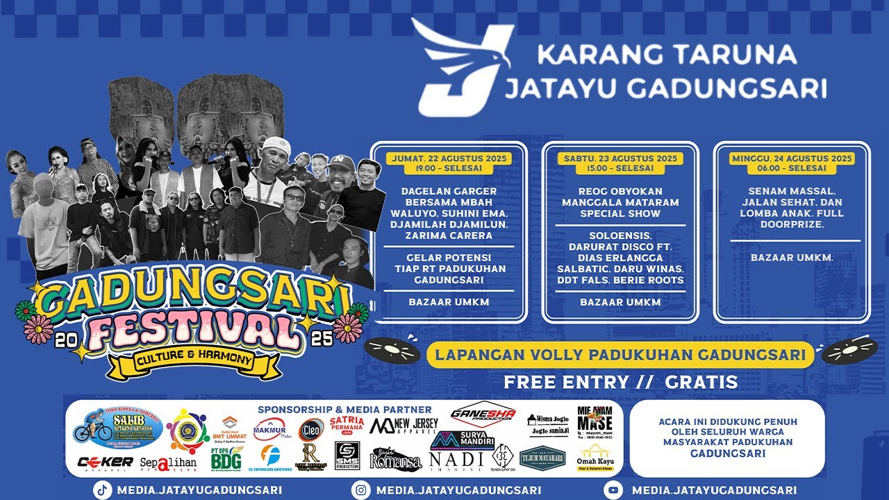 LIVE DAY 2! GADUNGSARI FESTIVAL 2025. Wonosari Gunungkidul.