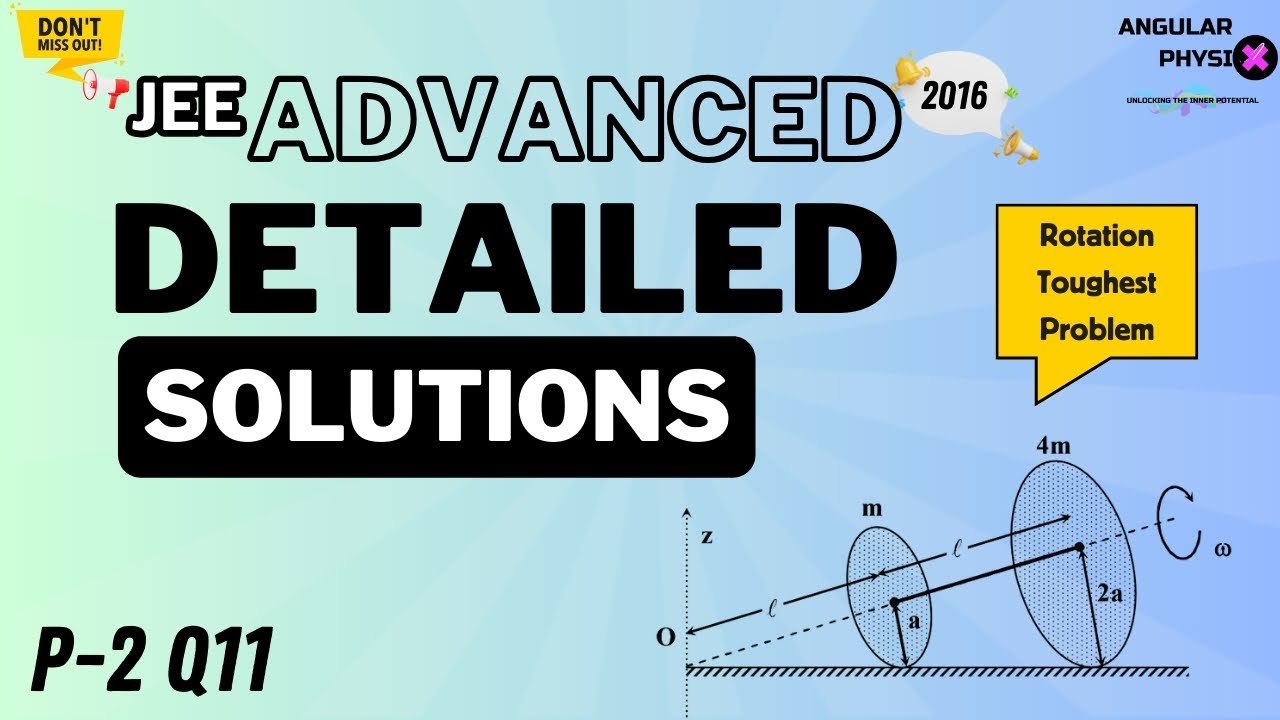 IIT JEE Advanced 2016 | Rotational Motion Toughest Question Solution | #jeeadvanced2016 #iitjee