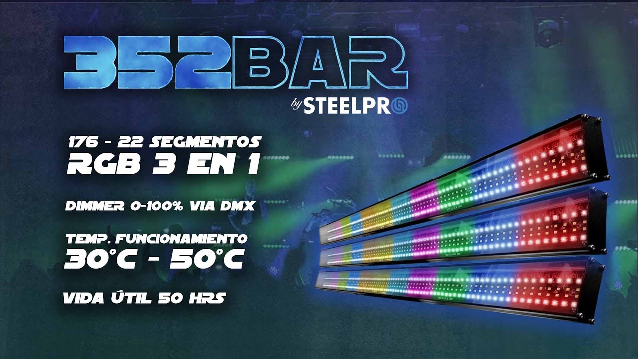 Luz de escenario LED barra led Steelpro 352 BAR 110V luces color estrobo