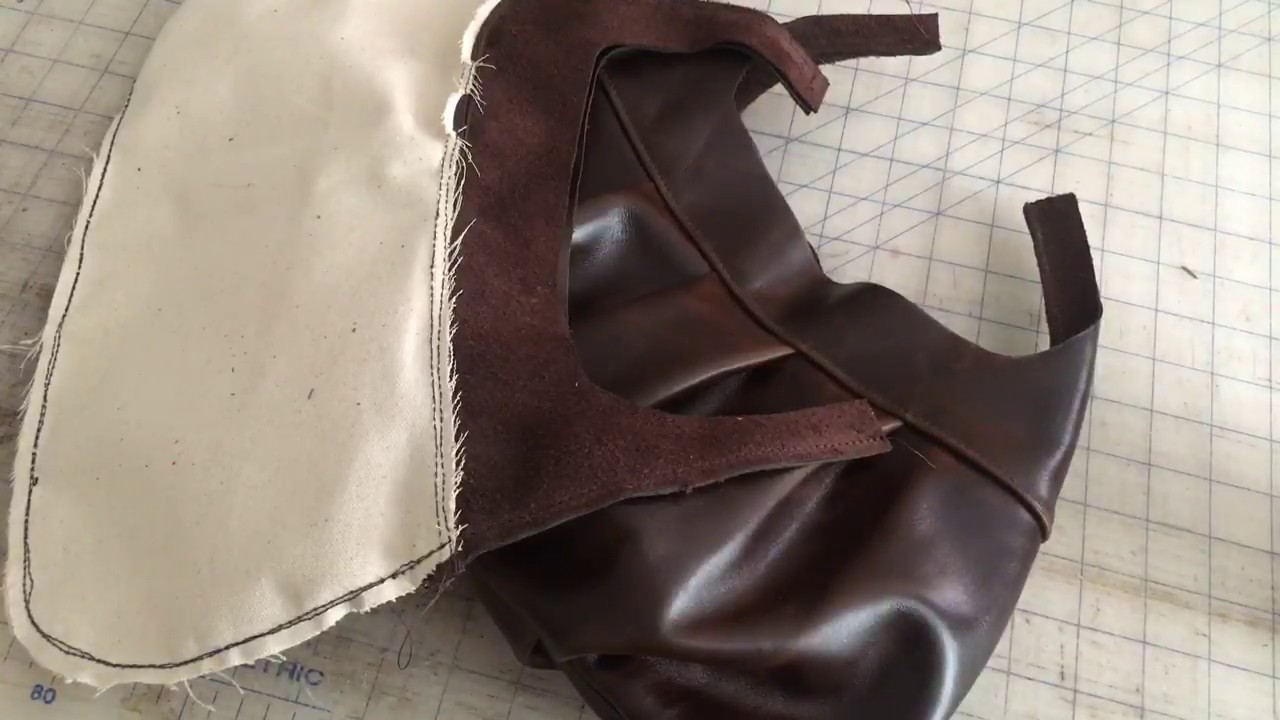 Sewing Leather Bag Drop-in Lining with Zipper, Part 2