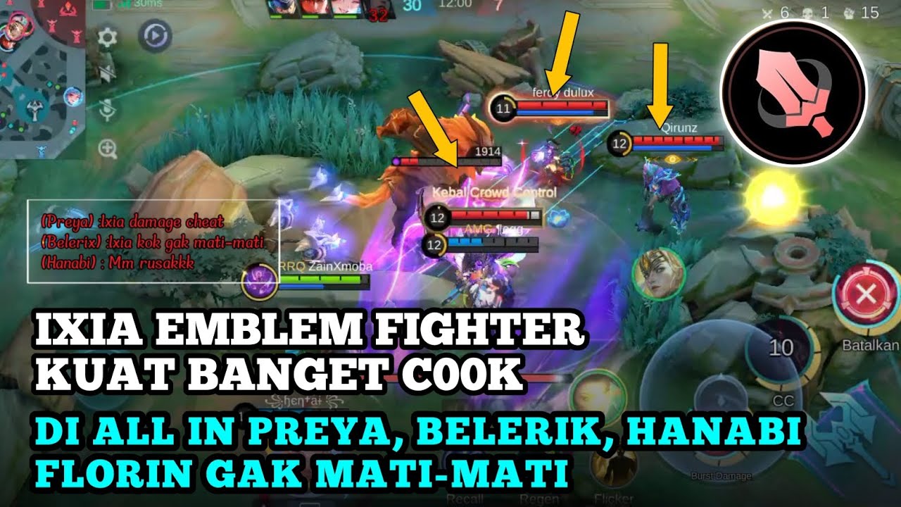 IXIA BROKEN!! DI ALL IN PREYA, BELERIK, HANABI, FLORIN GAK MATI-MATI KUAT BANGET GILAK || MLBB