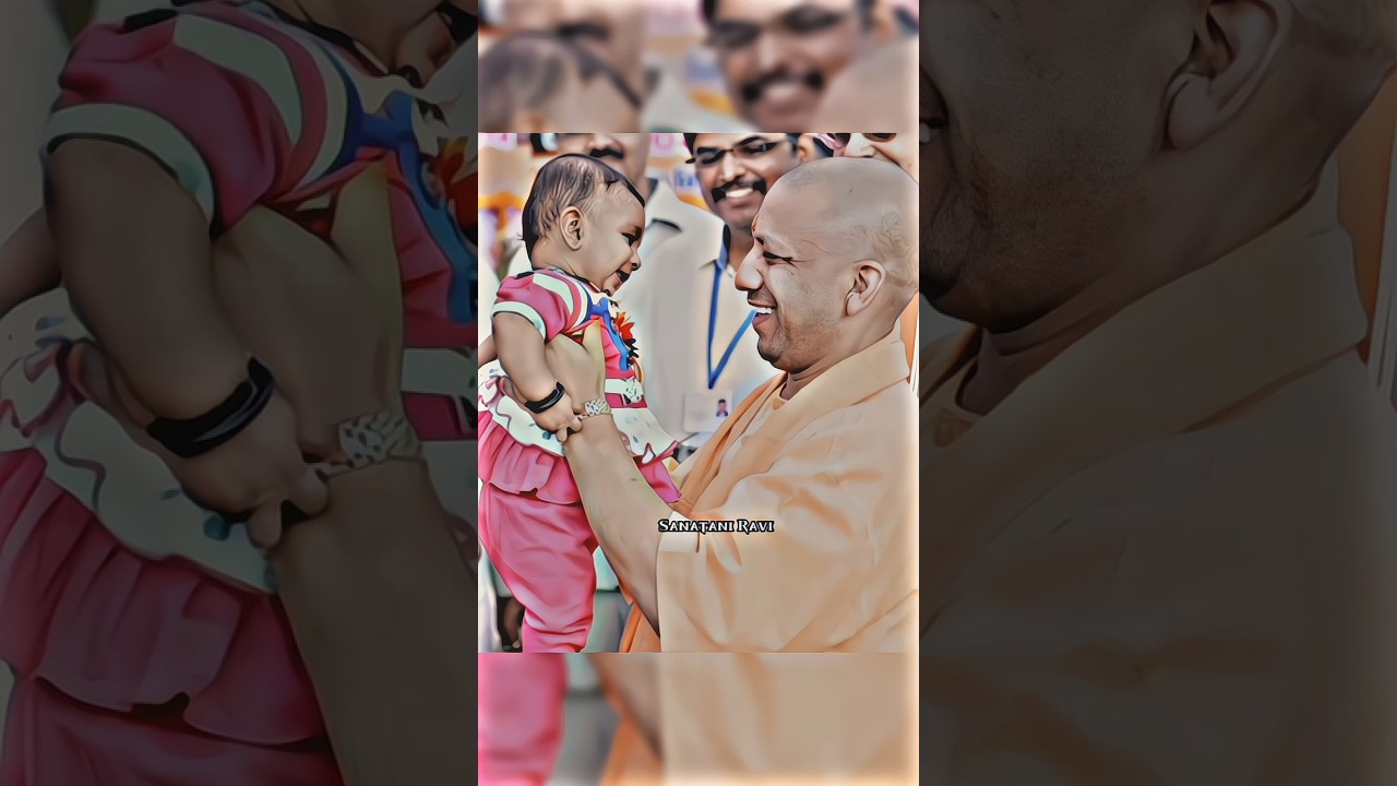 Yogi ji love towards the children 😍✨ #yogiadityanath #children #love #shorts