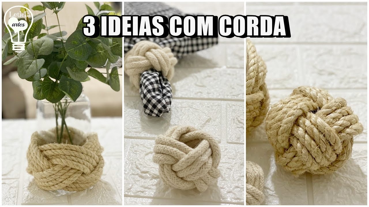 3 IDEIAS LINDAS COM CORDA | ANEL DE GUARDANAPOS 