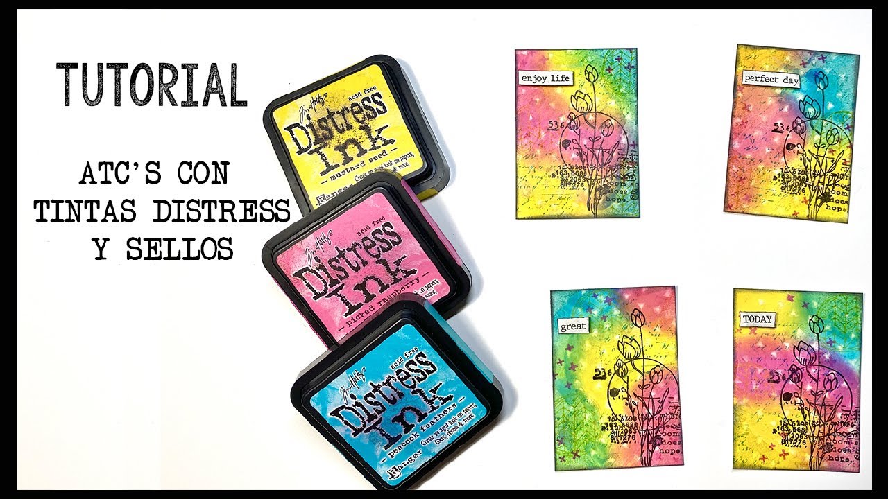 ATC'S con tintas DISTRESS para Scrapbooking Paso a Paso 👣