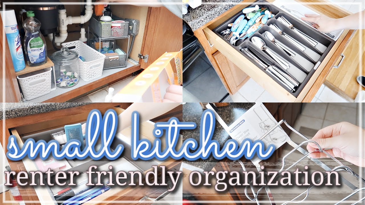 SMALL KITCHEN ORGANIZATION ON A BUDGET 2021 / RENTER FRIENDLY KITCHEN ORGANIZATION HACKS & IDEAS