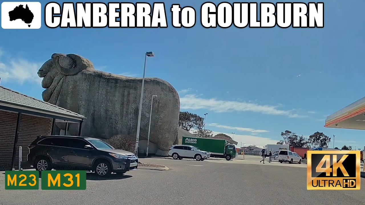 4K Australia drive: Canberra to Goulburn (Big Merino) via Ainslie, Federal Highway & Hume Highway
