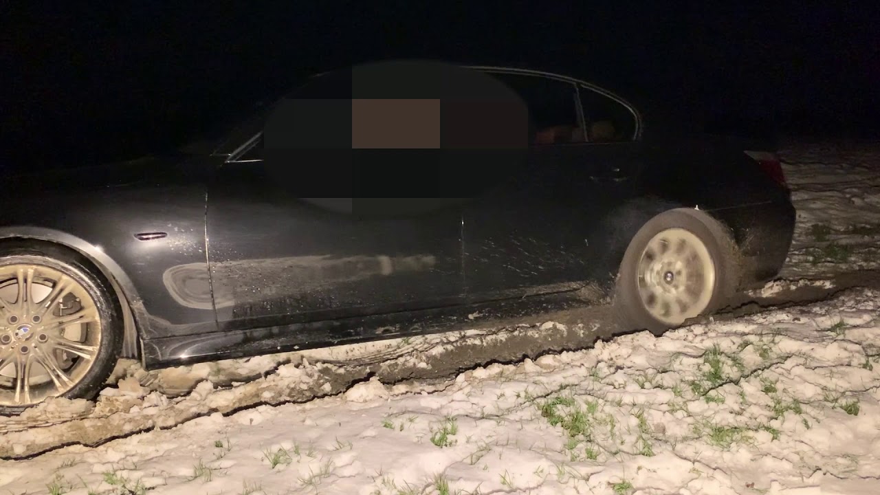 BMW stuck in soft grass