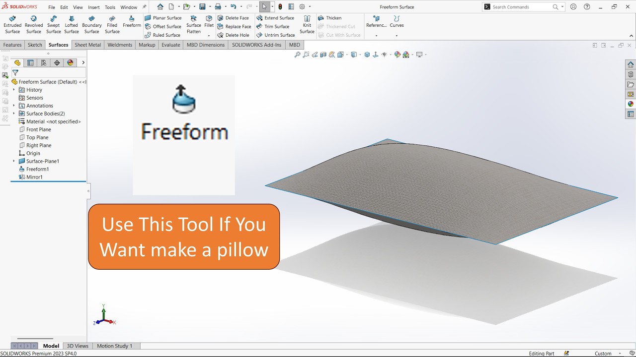 Учебное пособие по поверхностям — Создание произвольных поверхностей в Solidworks