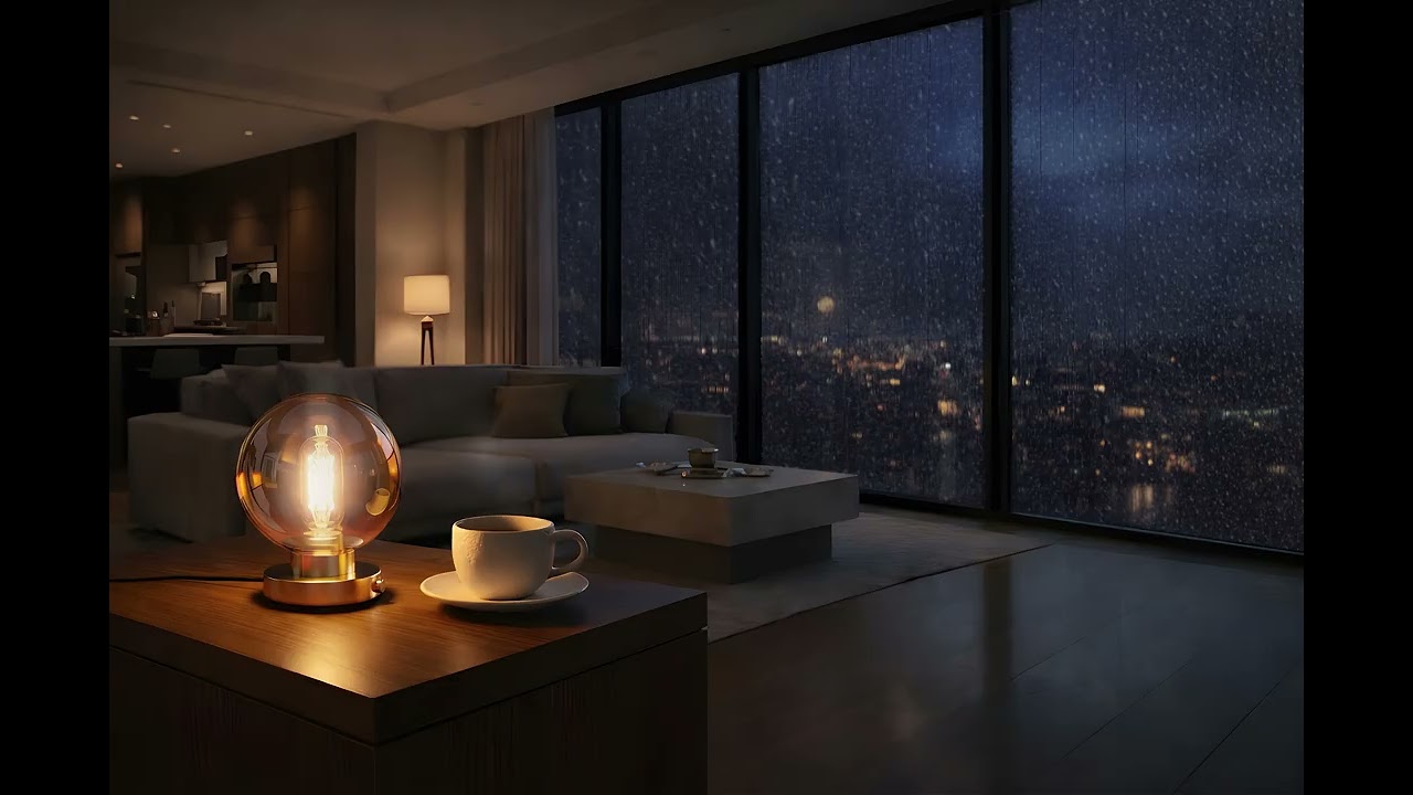 Rainy Night in a Premium Apartment — Rainy Lofi Jazzhop