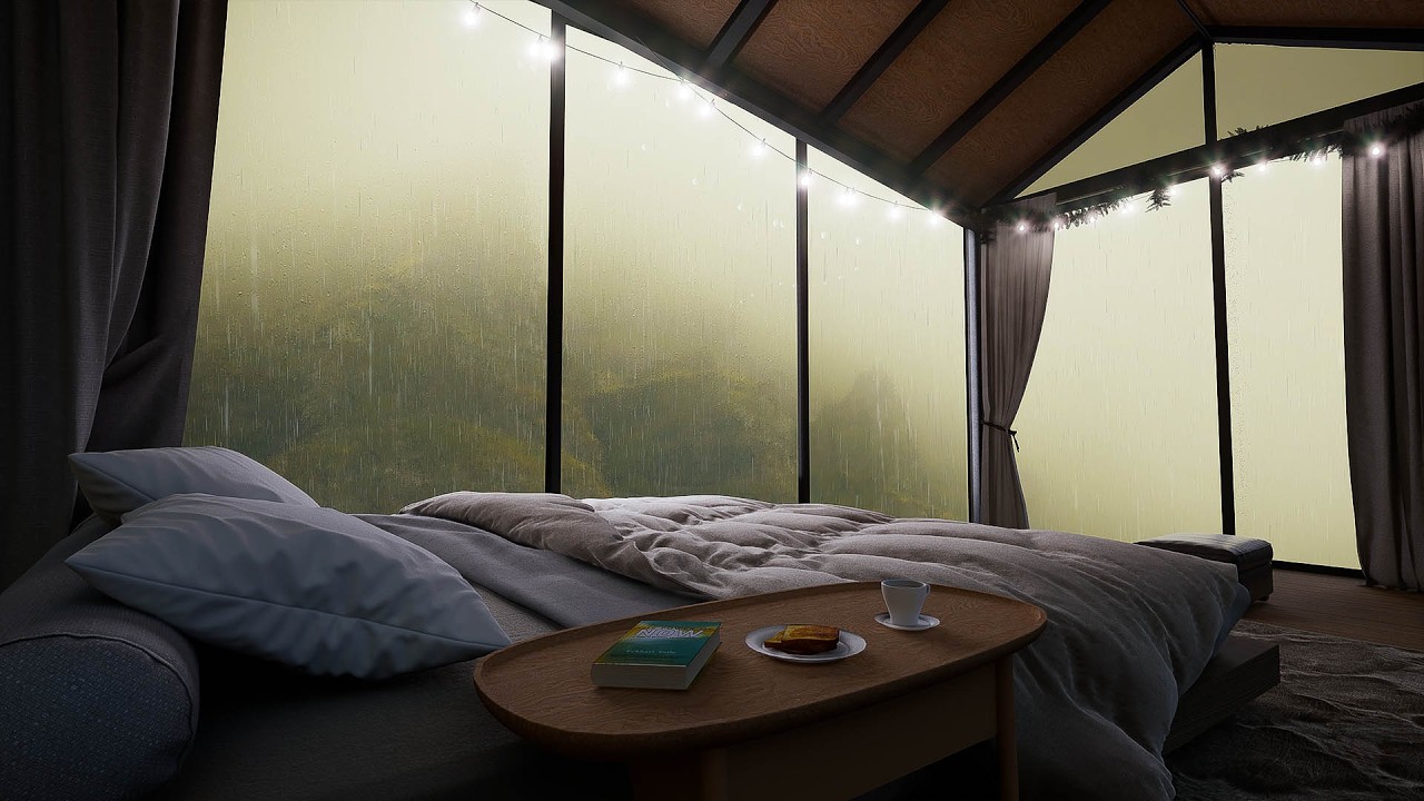 🎧 Mountain Rain on Cabin Roof  | Sleep & Relaxation