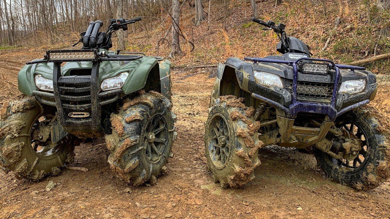 Тестирование 35%-ного снижения передачи и один плохой IRS Honda Rancher на 30-дюймовых байках