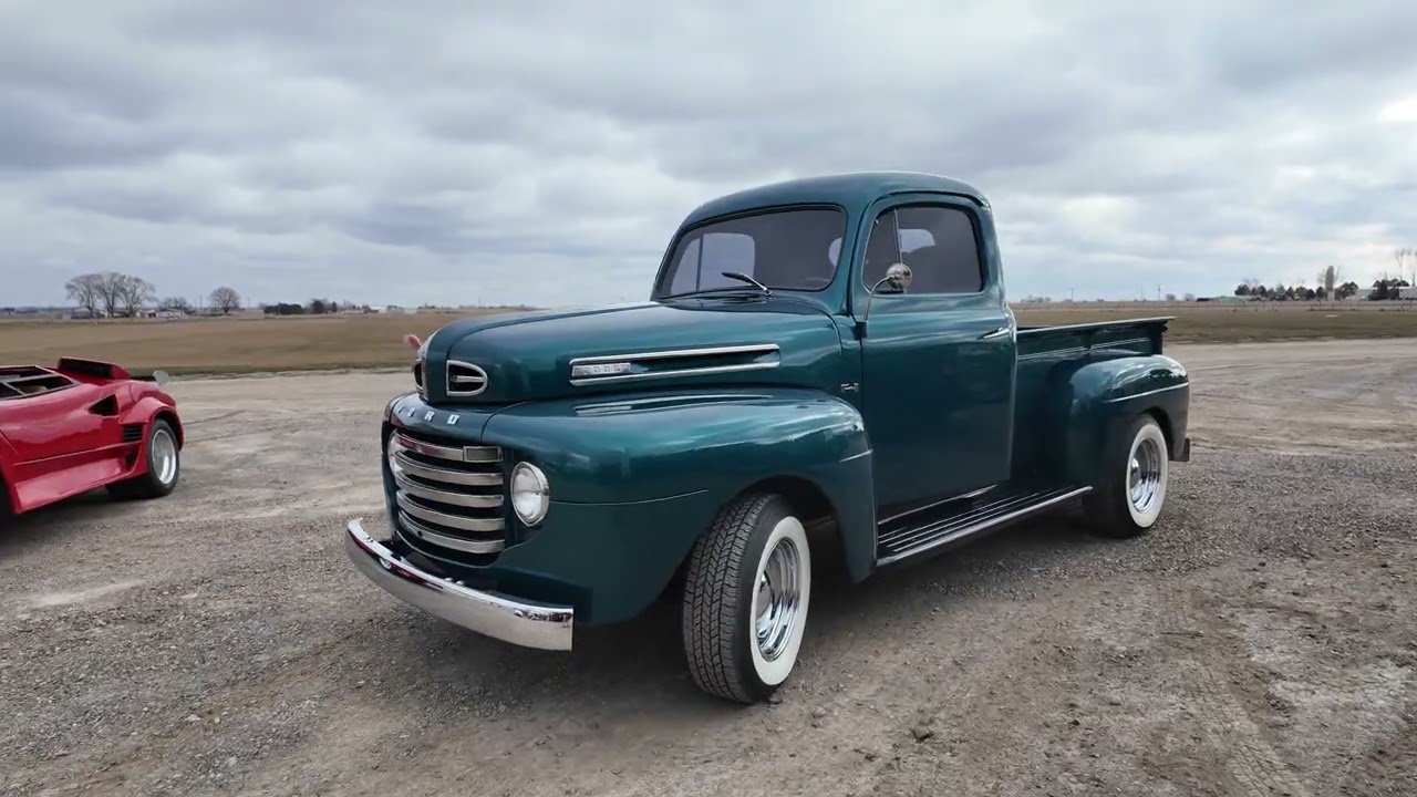 1950 Ford F1 Pulling Out of The Shop