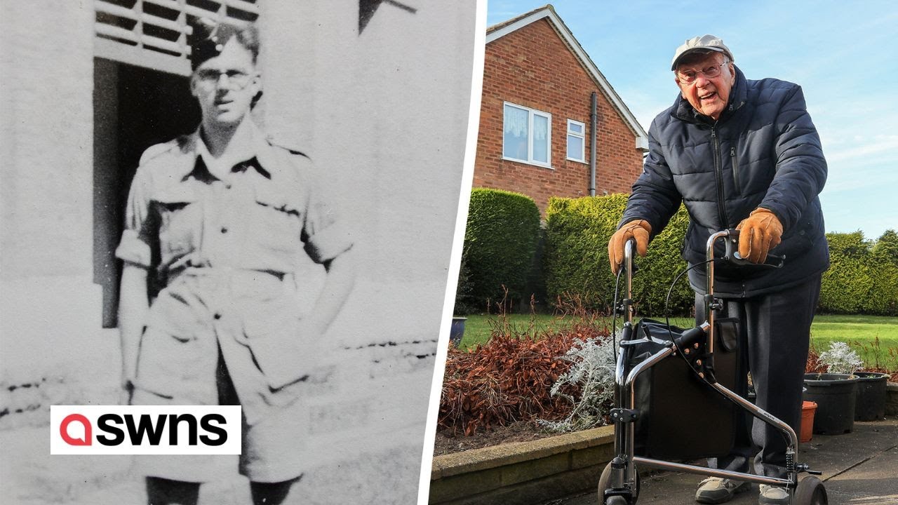 WW2 veteran, 100, walks 660 miles around his garden to raise money | SWNS
