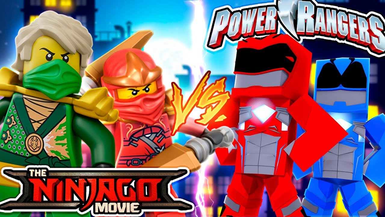 Minecraft VS BATTLE - LEGO NINJAGO vs THE POWER RANGERS!!