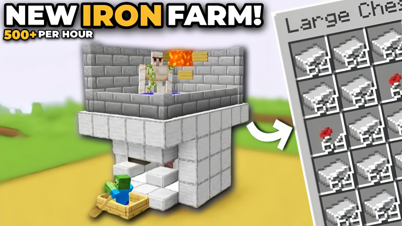 Minecraft 1.21+ EASY IRON FARM Tutorial - 500 Per Hour