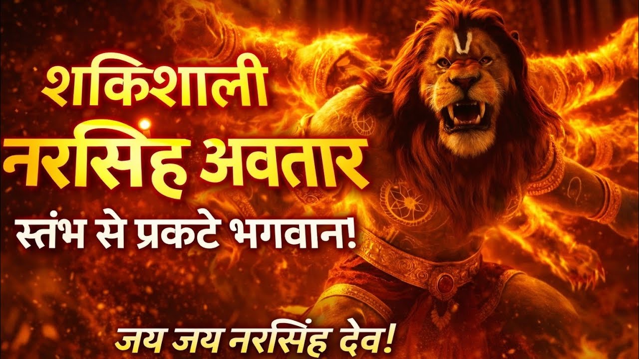 शक्तिशाली नरसिंह अवतार | स्तंभ से प्रकट भगवान विष्णु | जय जय नरसिंह देव