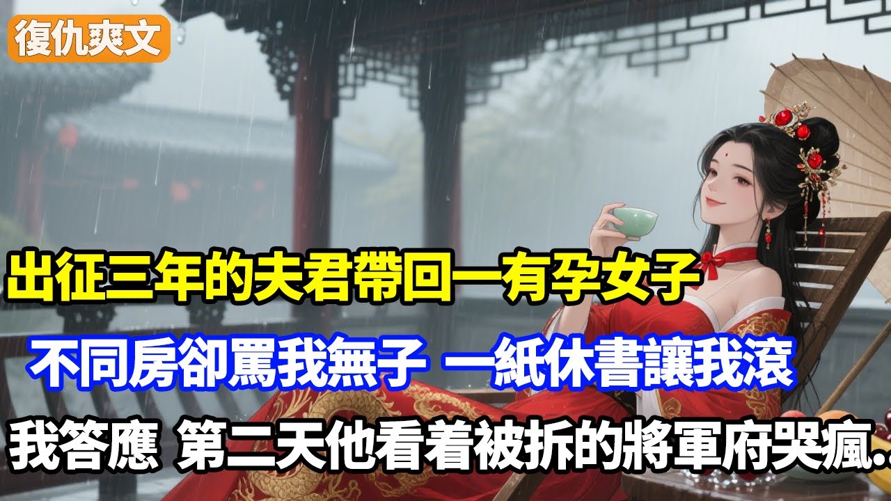 出征三年的夫君帶回一有孕女子，不同房卻罵我無子，一紙休書讓我滾，我笑着答應，第二天他看着被拆的將軍府哭瘋！
