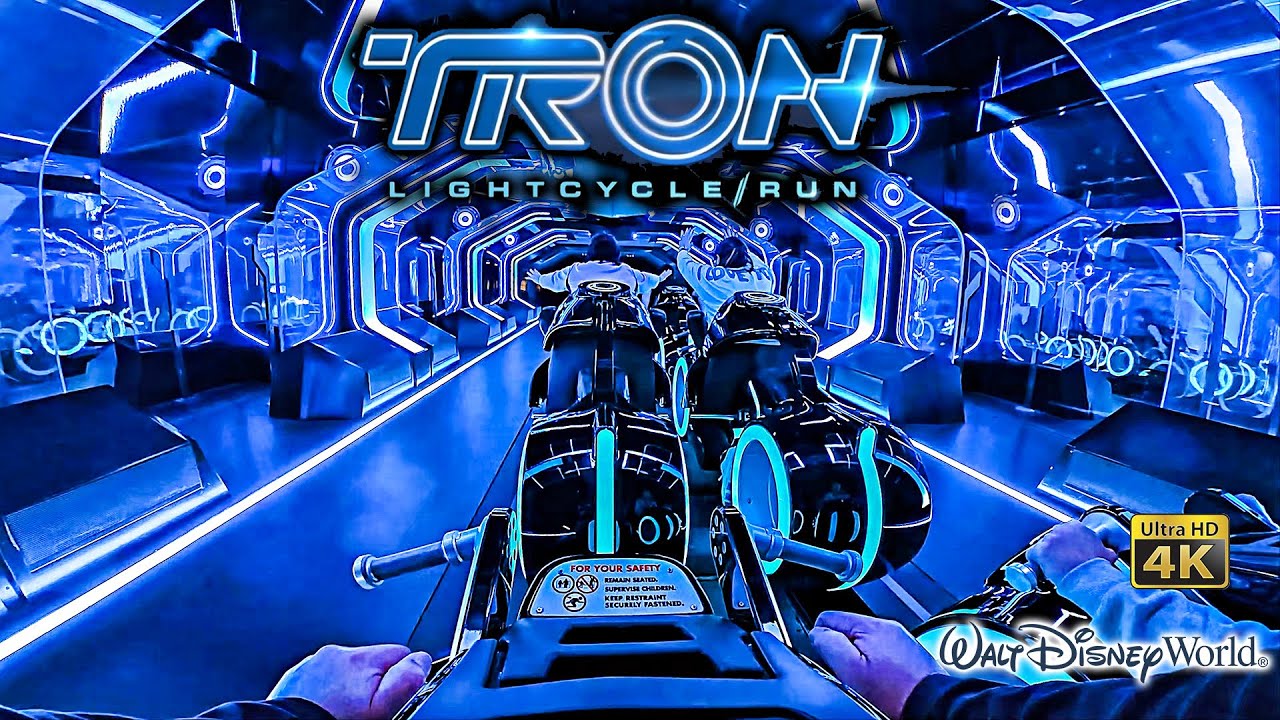 TRON Lightcycle Run Roller Coaster at Night 4K POV with Queue Walt Disney World 2025 03 01