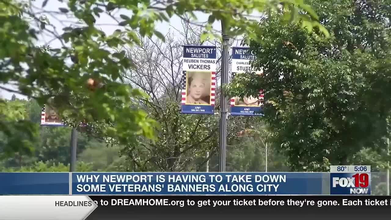Why Newport is having to take down some veterans' banners along city